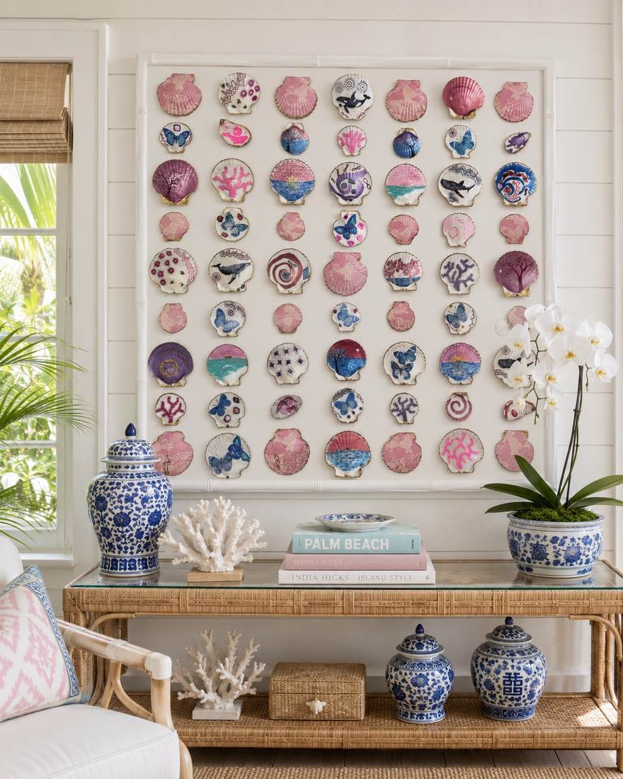Victoria Thomas Art styled in a Palm Beach inspired interior